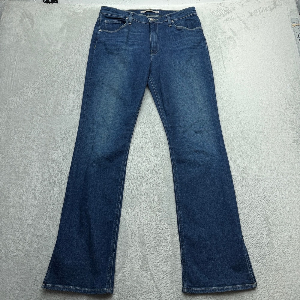 Hudson Jeans Women 31 Blue Barbara High Rise Bootcut Side Slit Nation Wash Denim